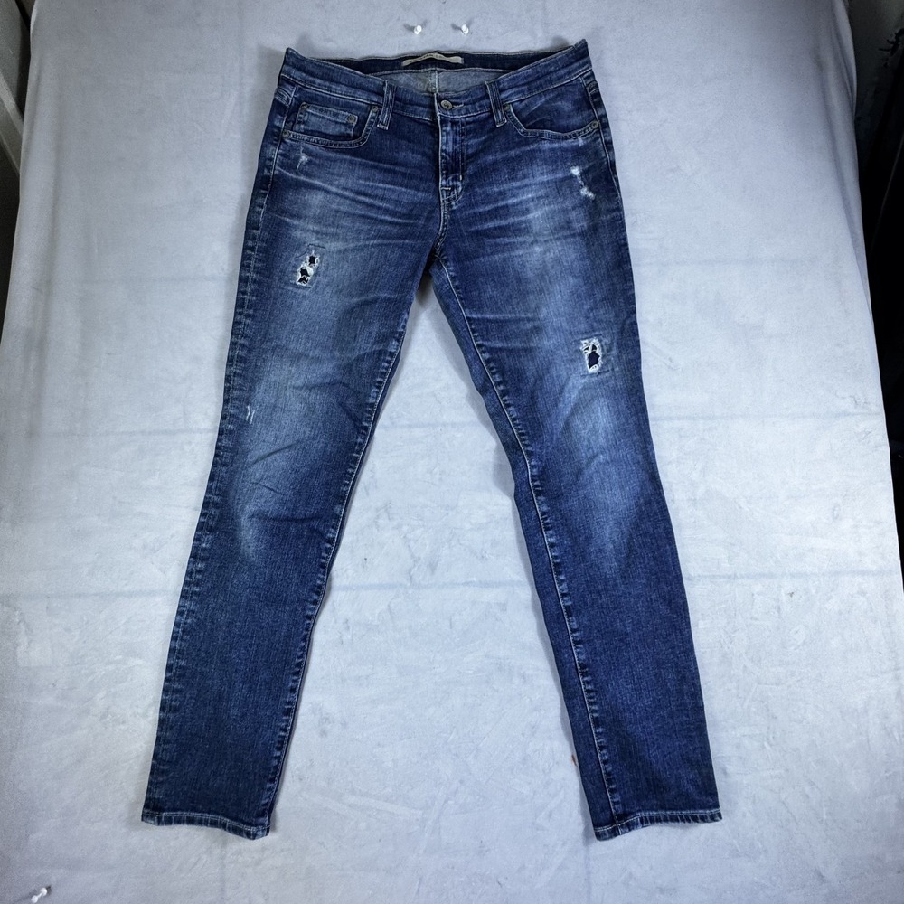 Big‎ Star Womens Alex Skinny Jeans Blue Denim Distressed Stretch 5 Pockets  29